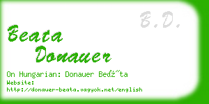 beata donauer business card
